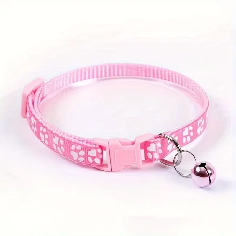 Patterned Cat Collar With Bell Adjustable for Safe Daily Wear