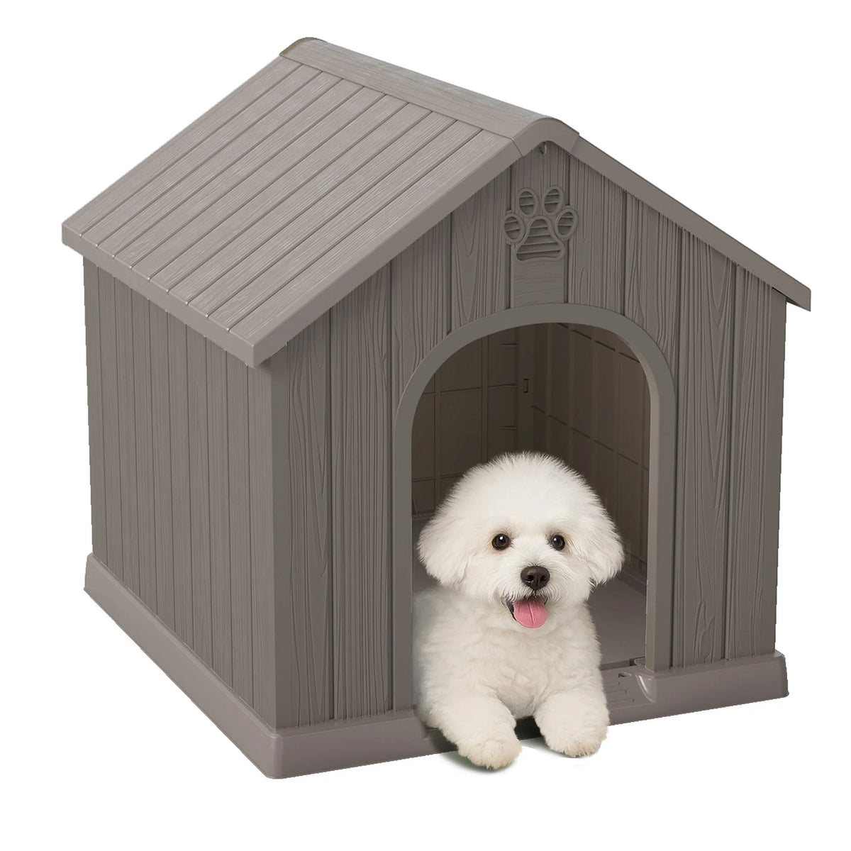 Outdoor Waterproof Plastic Dog House With Ventilated Kennel Design