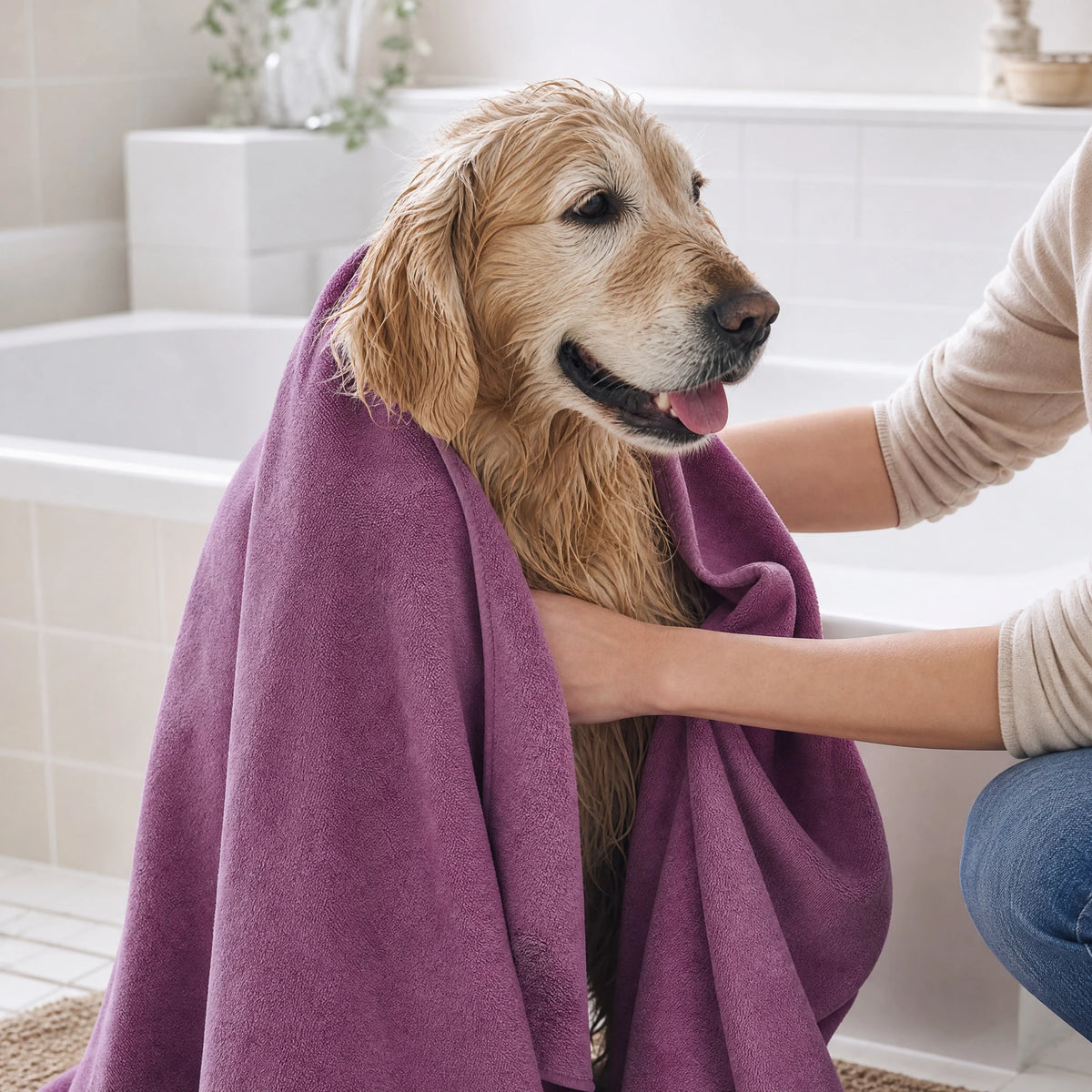 Super Absorbent Microfiber Pet Bath Towel For Dogs And Cats