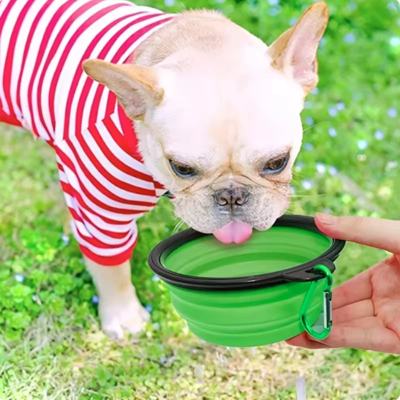 Collapsible TPR Pet Food Bowl For Dogs And Cats Travel Outdoor