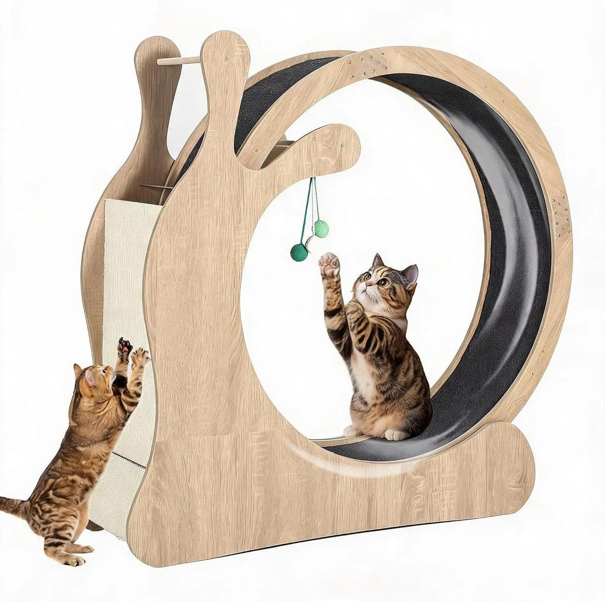 6-In-1 Cat Exercise Wheel With Litter Box And Bowls