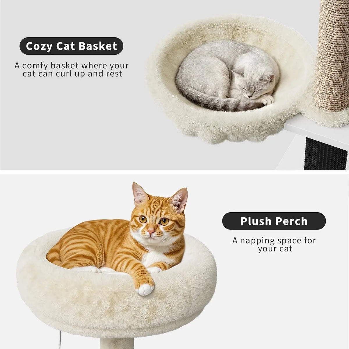 Garvee Indoor Cat Tree Tower With Private Litter Cabinet
