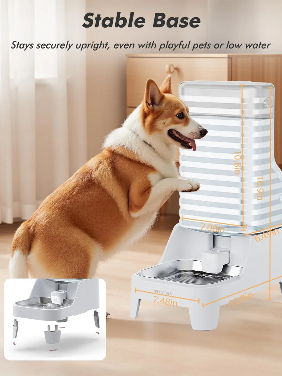 NITYERS Automatic Gravity Pet Water Dispenser With Stainless Steel Tray